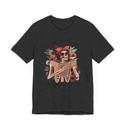 I like my books spicy and my coffee icy Unisex Jersey Short Sleeve Tee