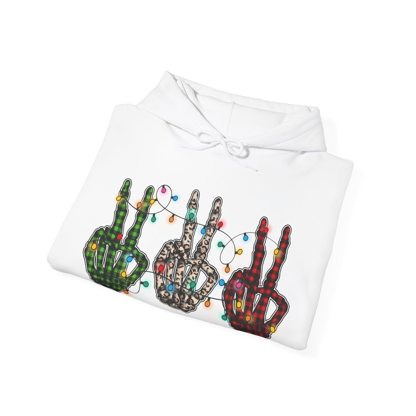 Peace and Holiday Lights Unisex Heavy Blend™ Hooded Sweatshirt