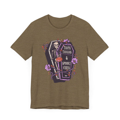 Thick thighs spooky vibes Jersey Short Sleeve Tee