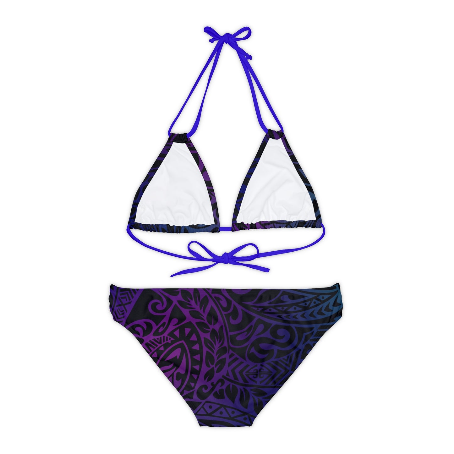 Jewel Tone Polynesian Tribal Strappy Bikini Set